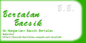 bertalan bacsik business card